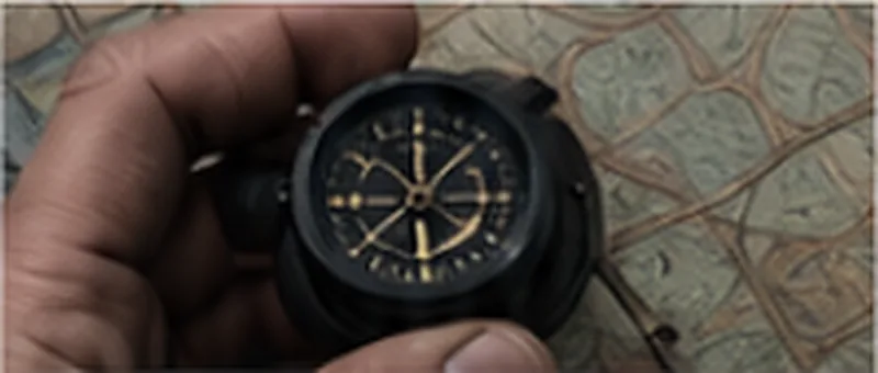 Compass held over a topographic map