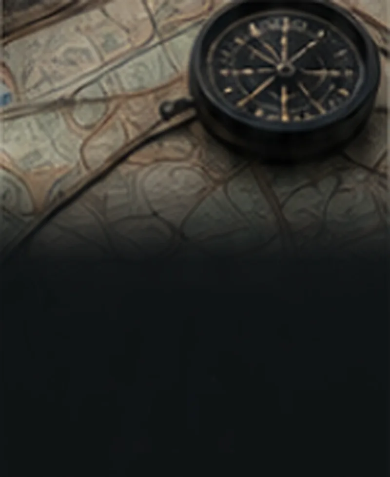 Topographic map and compass